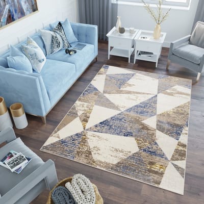 Tapiso Asthane Vloerkleed Bruin Beige Woonkamer Slaapkamer Tapijt Maat - 160x220