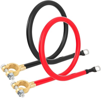 Allecto - Batterij-omvormerkabel - Accu kabels - 50 cm - Positieve kabel 35 mm² - Koper ogen - Geschikt voor auto’s - Zwart en Rood