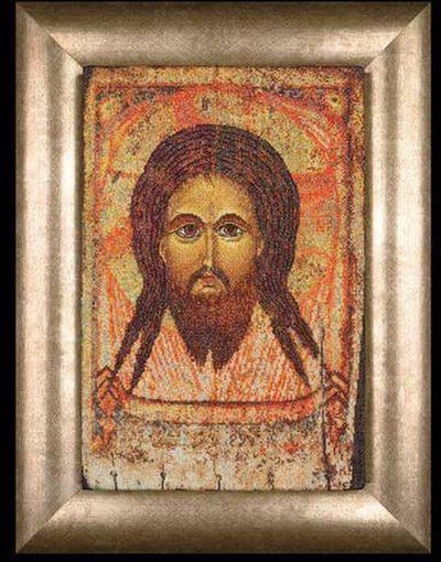 Thea Gouverneur - Borduurpakket met telpatroon - 478A - Voorgesorteerde DMC Garens - Heilige Jezus Christus Icoon - Aida - 22 cm x 34 cm - DIY Kit
