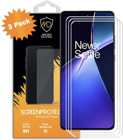 3-Pack MobyDefend Screenprotectors - Geschikt voor OnePlus Nord CE 4 - Case-Friendly Screensaver - Gehard Glas