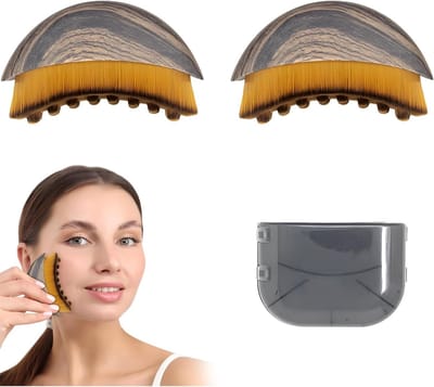 2-delige lymphatische contour gezichtsborstelset voor gezichtsverzorging, massage en dagelijkse huidverzorging, ergonomisch ontwerp voor optimale aanpassing aan de huid
