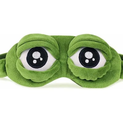 3D Sad Frog Slaapmasker Natuurlijke Slaap Oogschaduw Cover Schaduw Ooglapje Vrouwen Mannen Zacht Draagbaar Blinddoek Reis Ooglapje groen