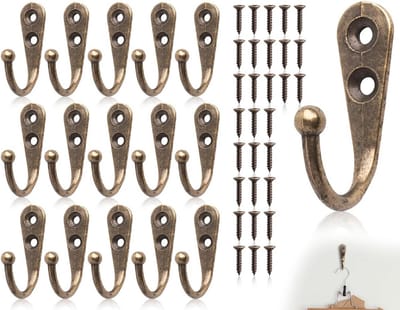15 Stuks Mini Haakjes voor Kleding, Sleutels, Hoeden en Tuin Gebruik - Vintage Wandhaakjes met Schroeven