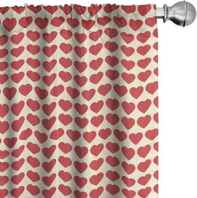 ABAKUHAUS Valentine – Gordijnen – 2x75x175 cm – microvezel – ivoorkleur donker koraal