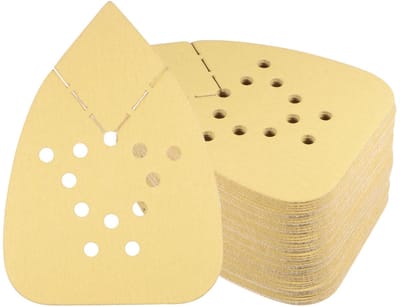 Dailygoods- Schuurpapier Set 50 Stuks - Korrelgrootte 180 - 9 x 13 cm - Antistatisch - Geschikt voor Muisschuurmachine - Hoogwaardig Aluminiumoxide - Schuurbladen