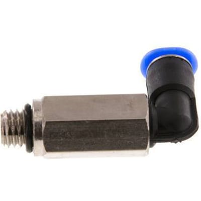 4mm x M 7 90 graden L-verbinding Messing/PBT Insteekfitting Buitendraad Lange Huls Draaibaar Compact Ontwerp NBR [2 Stuks]
