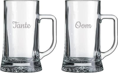 Gegraveerde bierpul 50cl Tante & Oom