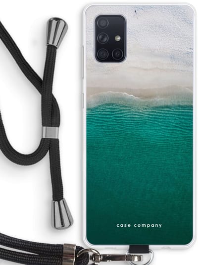 Case Company® - Hoesje met koord geschikt voor Samsung Galaxy A71 hoesje met Koord - Stranded - Telefoonhoesje met Zwart Koord - Bescherming aan alle Kanten en Over de Schermrand