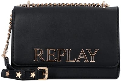REPLAY schoudertas Crossbody Bag Black / Gold zwart