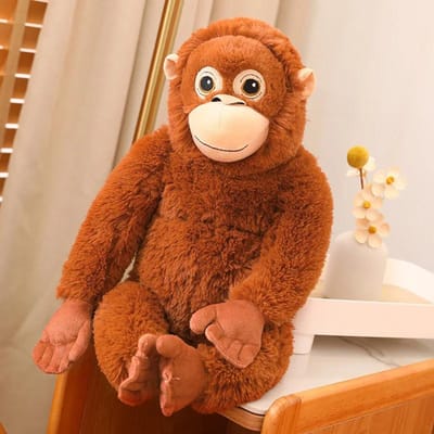 Mignon Rouge Singe Gorille Peluche Poupée Dessin Animé Jouet Super Doux Orang-outan Peluches Jouets Compagnon de Sommeil Compagnon Cadeau d'Anniversaire Enfants 60cm jaune