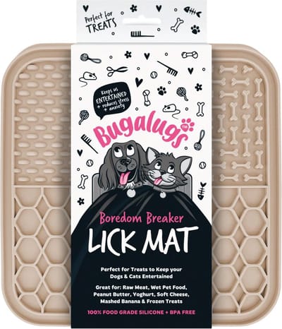 Bugalugs likmat voor dieren - Slowfeeder - Honden - Katten - Siliconen - Beige