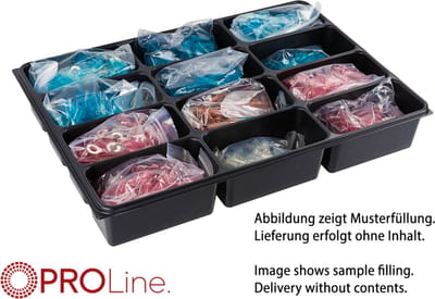 PROline Werkplaatskast assortiments bak, 12 vakken - inleg tray ten behoeve lade 335x238x45mm