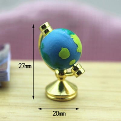 Ideaal 1:12 Miniatuur Poppenhuis Rolmodel Wereldbol Poppenhuis Studiekamer Woonkamer Slaapkamer Leeskamer Meubelaccessoire blue