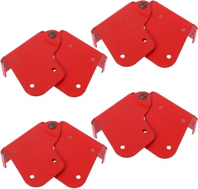 Ladder Scharnier - Vouwsteunen - Zoldertrap Verstevigen - Aluminium Legering - 4 Stuks - Rood