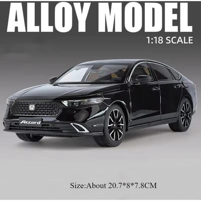1:18 Mustang Gt500 Accord Lichtmetalen Auto's Diecast Modellen Speelgoed 4 Deuren Openbaar Met Geluid Licht Pull Back Voertuigen Kinder Verjaardagscadeau black