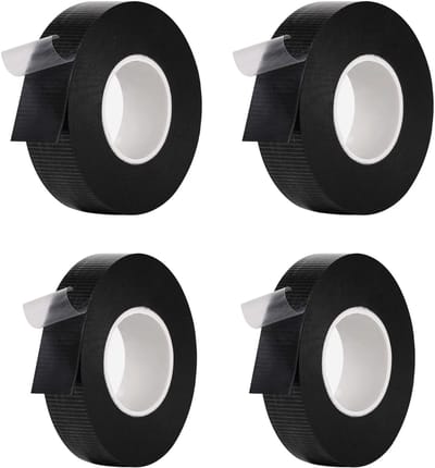 Dailygoods - 4 stuks isolatietape zwart, waterdichte plakband, zwart, zelfklevend, isolatietape, zelfhechtend, in twee maten, isolatietape, stoffen tape, zwart, voor bundelen en repareren van kabels