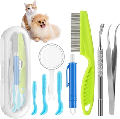 Complete Teken Verwijder Set voor Honden en Katten - 3-delige Tekenhefset met Pincet en Tekenverwijderaar voor Veilig Gebruik bij Huisdieren en Kinderen