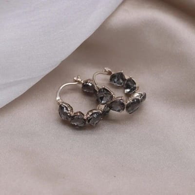 Nieuw Ontwerp Mode Sieraden Vierkante Grijze Kristallen Oorbellen Elegante Dagelijkse Werkaccessoires voor Vrouwen zwart