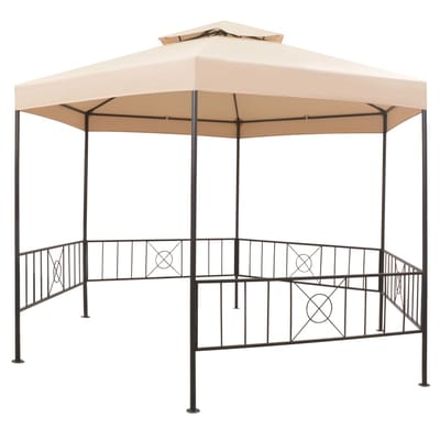 vidaXL - Tuinprieel - 323x265 - cm - hexagonaal - beige