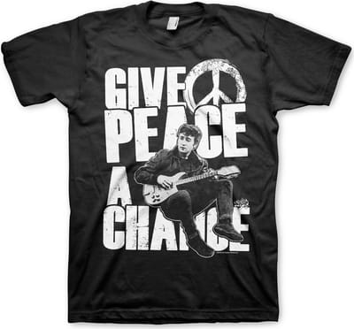 The Beatles Unisex Tshirt -S- Give Peace A Chance Zwart