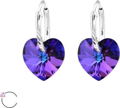 Amanto Oorbellen Dysis Helio - 925 Zilver - Swarovski® Hart - Ø10mm - 17mm