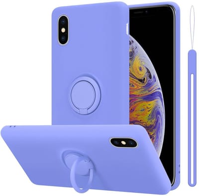Cadorabo Hoesje geschikt voor Apple iPhone XS MAX in LIQUID LICHT PAARS - Beschermhoes van flexibel TPU silicone Case Cover met ring