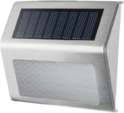 Hofftech LED Wandlamp Solar - RVS - IP44 - 400 Mah - 1.2 Volt - 2 stuks