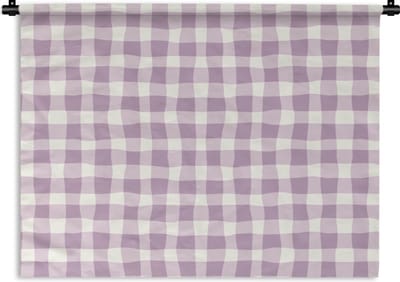 Wandkleed - Wanddoek - Pastel - Paars - Patronen - 60x45 cm - Wandtapijt