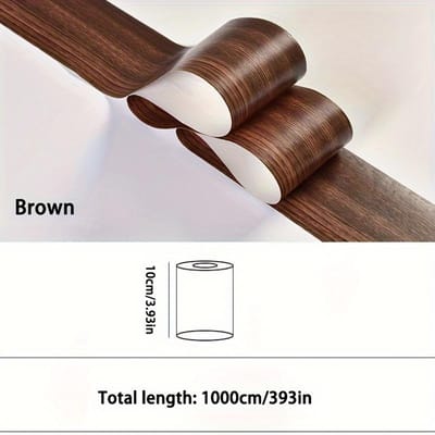 1 Rol 393in Zwart Houtnerf PVC Waterdicht Gepaneelde Wanddecoratie Verwijderbare Zelfklevende Keuken Badkamer Tegelsticker, Huisdecoratie Decoratie 10cm*10m/3.93*393in