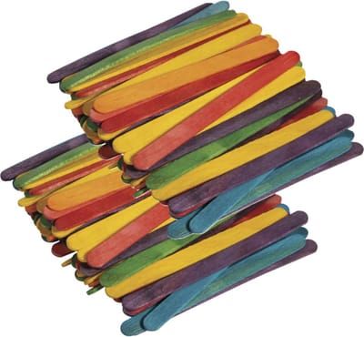 Rayher hobby Ijslollie stokjes/ijsstokjes/knutselhoutjes - multi kleuren - 144x stuks - 11 x 1 cm - hobby/knutselen