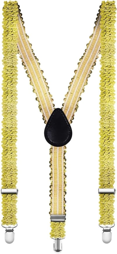 Verstelbare Y-Back Sequin Suspenders voor Mannen en Vrouwen - Feestelijke Kostuumaccessoires voor Carnaval en Party's