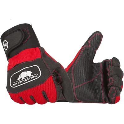 SIP Protection 2XD2 Kettingzaaghandschoenen, EN ISO 11393 klasse 1 design A linkerhand, EN 388:2016 3 1 3 1 - Rood/Zwart - 11