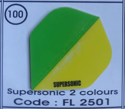 Dart Flights - 10 sets (30 stuks) - 100 micro - Supersonic - FL2501 - groen geel