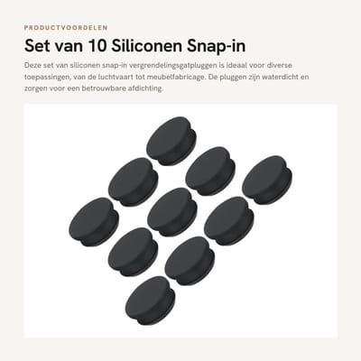 Dailygoods - Set van 10 Siliconen Snap-in Vergrendelingsgatpluggen