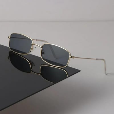 Vierkante Zonnebril Dames Heren Vintage Stijlvol Spiegelglas Zonnebrillen Mode Persoonlijkheid Oculos De Sol UV Bescherming Other gray