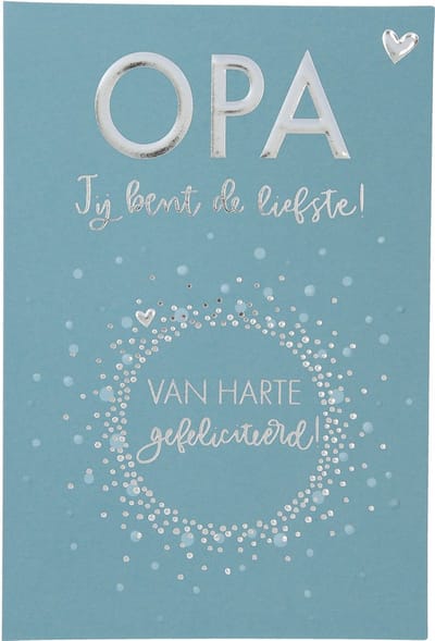 Cijferkaarten - De mooiste Leetijd - Verjaardagskaart OPA Jij bent de liefste! Van harte?