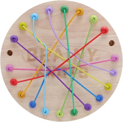Houten Touw Puzzel - Logica Spel - Familie Interactie - Duurzaam Rubberhout - 23 x 4 cm