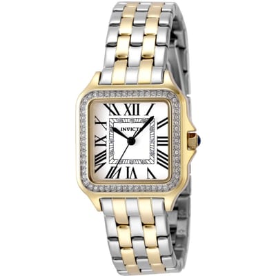 Invicta Angel 48996 Dames Horloge - Quartz Uurwerk - Roestvrij Staal met zilveren Wijzerplaat - 28mm