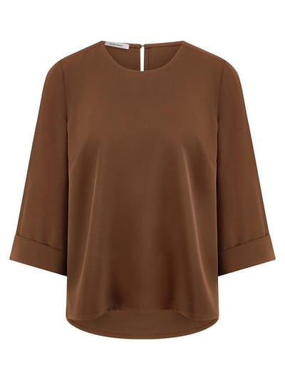 Blouse ronde hals Van Peter Hahn bruin