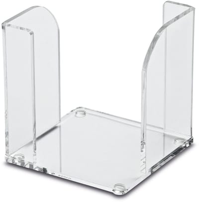 Dailygoods- Acryl Notitieblok Glashelder - Notitieblaadjeshouder - Bureau-organisatie - 9 x 9 cm - Hoge Stabiliteit - Tijdloos Design - Notitiehouder