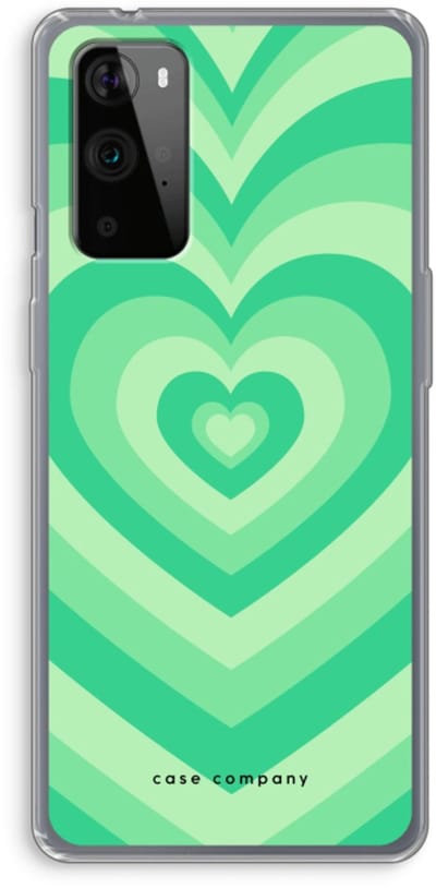 Case Company® - Hoesje geschikt voor OnePlus 9 Pro hoesje - Hart Groen - Soft Cover Telefoonhoesje - Bescherming aan alle Kanten en Schermrand