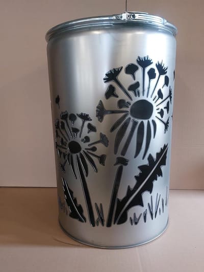 Vuurton Paardenbloem - Buitenhaard Terrashaard - Gezellige sfeer - Uniek olievat design - 90 x 60 cm - Roestlook