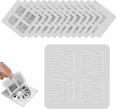 Douche Afvoer Haarvanger - Net Sticker - Verstopping Voorkomen - Fijn Mesh Design - 60 Stuks - Wit