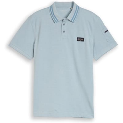 Tom Tailor - Poloshirt met zak op de mouw - Maat XXXL - blue white two tone