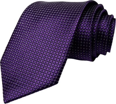 Fako Fashion - Stropdas - Ruit - Satijn - 8cm - 145cm - Donkerpaars
