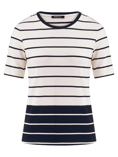 Shirt ronde hals Van Peter Hahn blauw