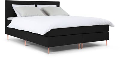 Maxi Owen Boxspring 120x200 cm - Gestoffeerde Boxspring met Matras - Bed - Zwart - Tweepersoonsbed