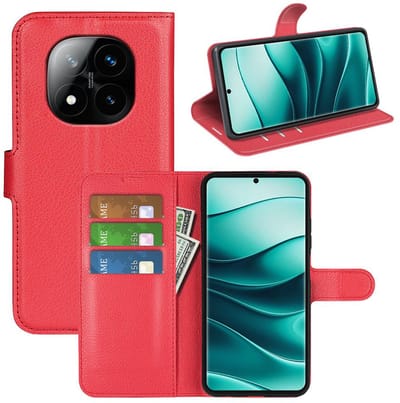 MobyDefend Hoesje - Geschikt voor Xiaomi Redmi Note 14 Pro Plus - Kunstleren Wallet Book Case (Sluiting Voorkant) - Rood