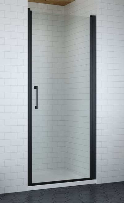 Douche draaideur met matzwarte profielen – 195 cm hoog - 80 cm breed - 6mm veiligheidsglas - NANO-coating