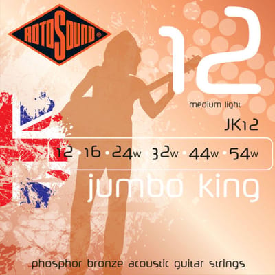 Snarenset akoestische gitaar - Rotosound JK12 - Jumbo King - Phosphor bronze - 12-54 - Medium light gauge